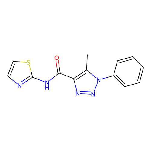 5-methyl-1-phenyl-N-(1,3-thiazol-2-yl)triazole-4-carboxamide structure
