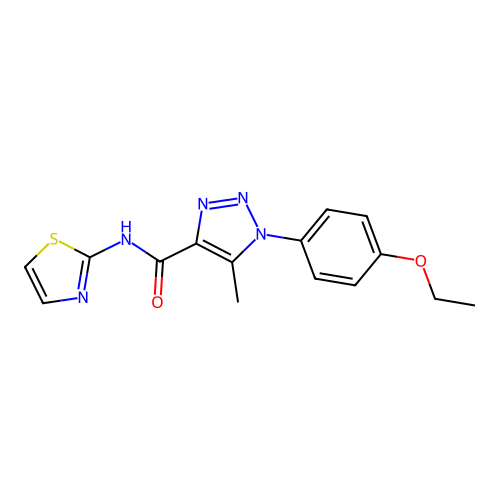 1-(4-ethoxyphenyl)-5-methyl-N-(1,3-thiazol-2-yl)-1H-1,2,3-triazole-4-carboxamide structure