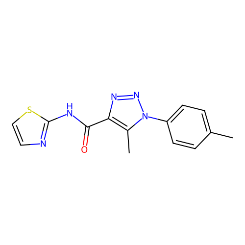 5-methyl-1-(4-methylphenyl)-N-(1,3-thiazol-2-yl)-1H-1,2,3-triazole-4-carboxamide structure