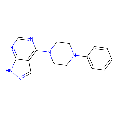 4-(4-phenylpiperazin-1-yl)-1H-pyrazolo[3,4-d]pyrimidine structure