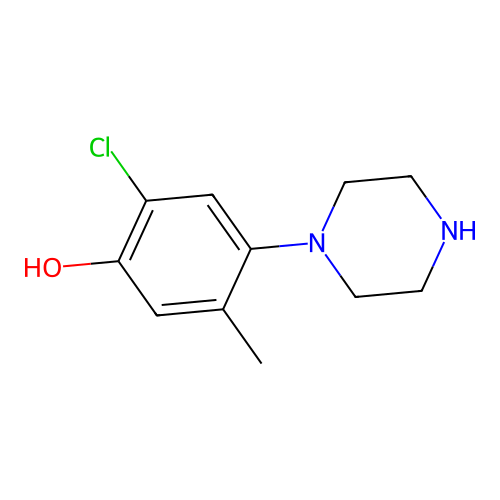 2-Chloro-5-methyl-4-piperazine-1-ylphenol structure