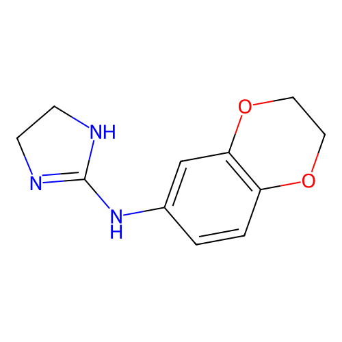 N-(2,3-dihydro-1,4-benzodioxin-6-yl)-4,5-dihydro-1H-imidazol-2-amine structure