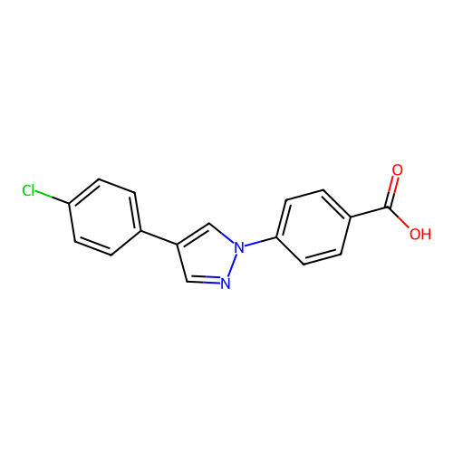 4-[4-(4-chlorophenyl)-1H-pyrazol-1-yl]benzoic acid structure