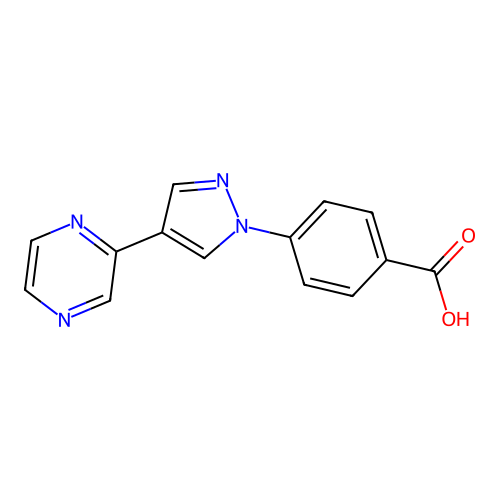 4-[4-(2-Pyrazinyl)-1H-pyrazol-1-yl]benzoic acid structure