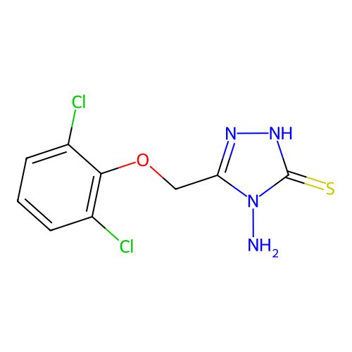 4-amino-5-[(2,6-dichlorophenoxy)methyl]-4H-1,2,4-triazole-3-thiol structure