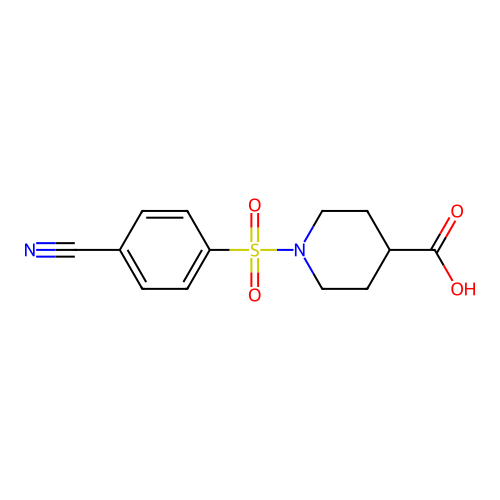 1-(4-Cyanobenzenesulfonyl)piperidine-4-carboxylic acid structure