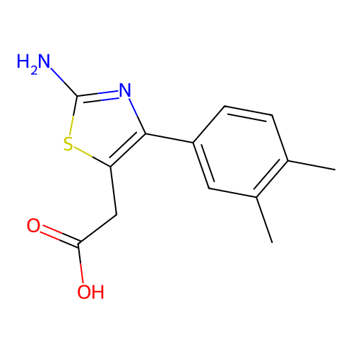 2-[2-Amino-4-(3,4-dimethylphenyl)-1,3-thiazol-5-yl]acetic acid structure