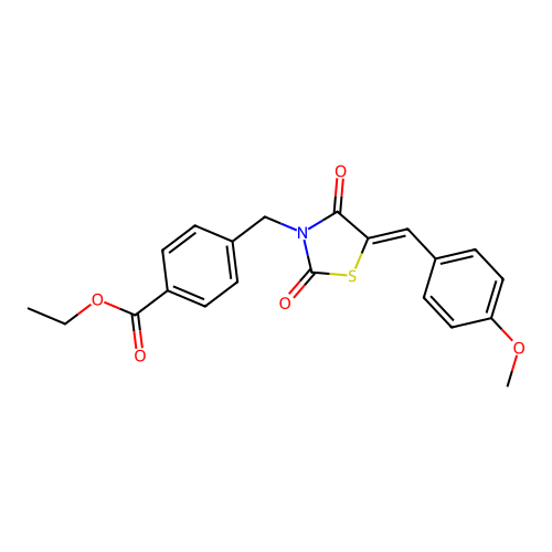 ethyl 4-{[(5Z)-5-(4-methoxybenzylidene)-2,4-dioxo-1,3-thiazolidin-3-yl]methyl}benzoate structure