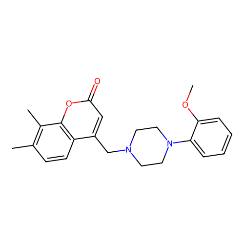 4-((4-(2-methoxyphenyl)piperazin-1-yl)methyl)-7,8-dimethyl-2H-chromen-2-one structure
