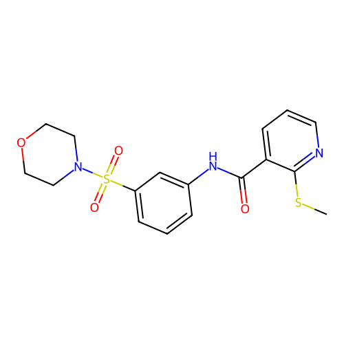 2-(Methylthio)-N-(3-(morpholinosulfonyl)phenyl)nicotinamide structure
