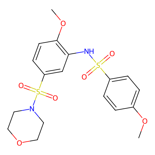 4-methoxy-N-(2-methoxy-5-morpholin-4-ylsulfonylphenyl)benzenesulfonamide structure