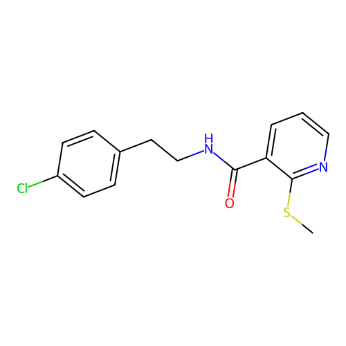 N-[2-(4-chlorophenyl)ethyl]-2-methylsulfanylpyridine-3-carboxamide structure