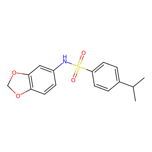 N-(1,3-benzodioxol-5-yl)-4-propan-2-ylbenzenesulfonamide structure