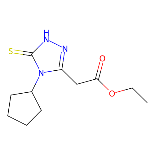 ethyl 2-(4-cyclopentyl-5-sulfanyl-4H-1,2,4-triazol-3-yl)acetate structure