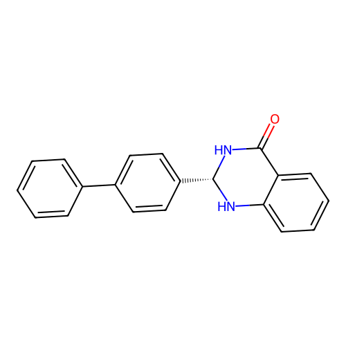 (2S)-2-(4-phenylphenyl)-2,3-dihydro-1H-quinazolin-4-one structure