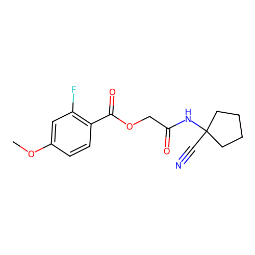 [(1-Cyanocyclopentyl)carbamoyl]methyl 2-fluoro-4-methoxybenzoate structure