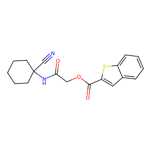 [(1-Cyanocyclohexyl)carbamoyl]methyl 1-benzothiophene-2-carboxylate structure