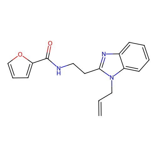 Furan-2-carboxylic acid [2-(1-allyl-1H-benzoimidazol-2-yl)-ethyl]-amide structure