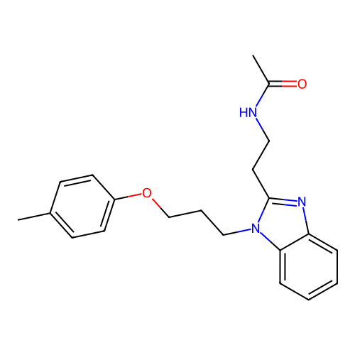 N-(2-{1-[3-(4-methylphenoxy)propyl]-1H-1,3-benzodiazol-2-yl}ethyl)acetamide structure