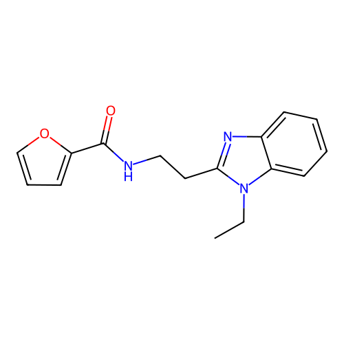 N-[2-(1-ethylbenzimidazol-2-yl)ethyl]furan-2-carboxamide structure