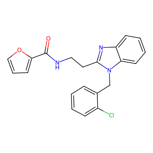 N-{2-[1-(2-chlorobenzyl)-1H-benzimidazol-2-yl]ethyl}furan-2-carboxamide structure