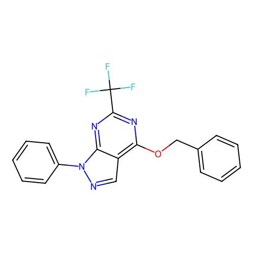 4-(benzyloxy)-1-phenyl-6-(trifluoromethyl)-1H-pyrazolo[3,4-d]pyrimidine structure