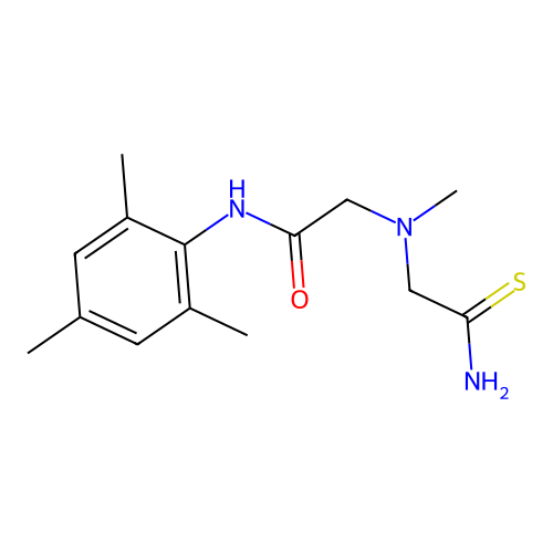 2-[(carbamothioylmethyl)(methyl)amino]-N-(2,4,6-trimethylphenyl)acetamide structure