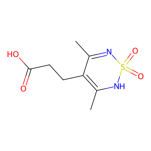 3-(3,5-dimethyl-1,1-dioxido-2H-1,2,6-thiadiazin-4-yl)propanoic acid structure