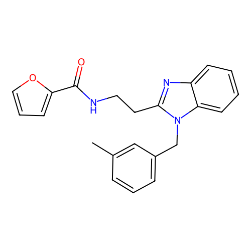 N-{2-[1-(3-methylbenzyl)-1H-benzimidazol-2-yl]ethyl}furan-2-carboxamide structure
