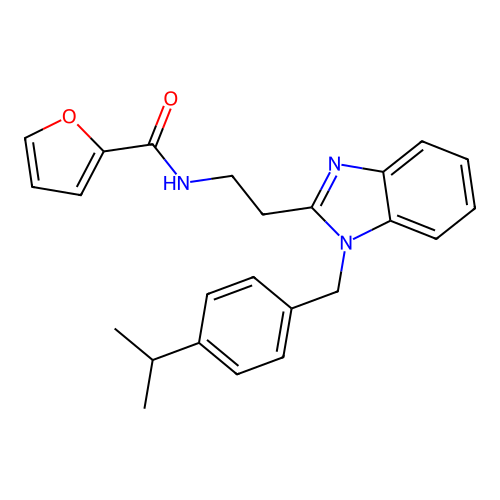 N-{2-[1-(4-isopropylbenzyl)-1H-benzimidazol-2-yl]ethyl}-2-furamide structure
