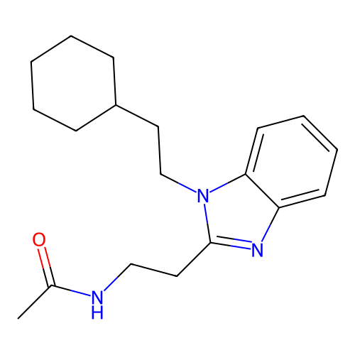 N-[2-[1-(2-cyclohexylethyl)benzimidazol-2-yl]ethyl]acetamide structure