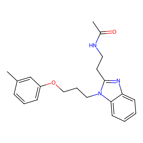 N-(2-{1-[3-(3-methylphenoxy)propyl]-1H-1,3-benzodiazol-2-yl}ethyl)acetamide structure