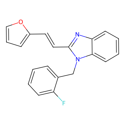 (E)-1-(2-fluorobenzyl)-2-(2-(furan-2-yl)vinyl)-1H-benzo[d]imidazole structure