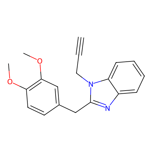 2-(3,4-dimethoxybenzyl)-1-(prop-2-yn-1-yl)-1H-benzimidazole structure