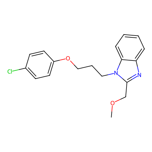 1-[3-(4-chlorophenoxy)propyl]-2-(methoxymethyl)-1H-1,3-benzodiazole structure