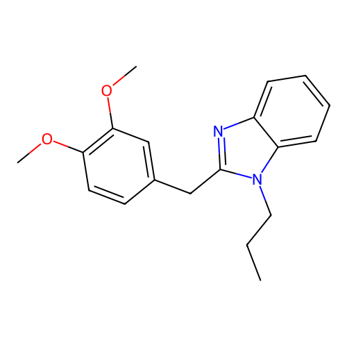 2-[(3,4-dimethoxyphenyl)methyl]-1-propyl-1H-1,3-benzodiazole structure
