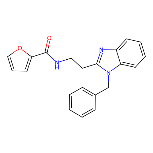 N-[2-(1-benzylbenzimidazol-2-yl)ethyl]furan-2-carboxamide structure