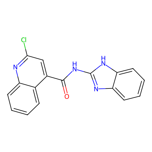 N-(1H-1,3-benzodiazol-2-yl)-2-chloroquinoline-4-carboxamide structure