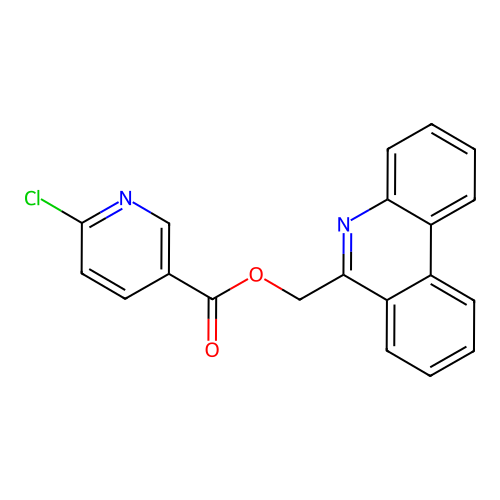Phenanthridin-6-ylmethyl 6-chloropyridine-3-carboxylate structure