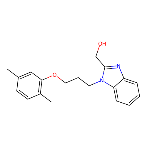 {1-[3-(2,5-dimethylphenoxy)propyl]-1H-benzimidazol-2-yl}methanol structure