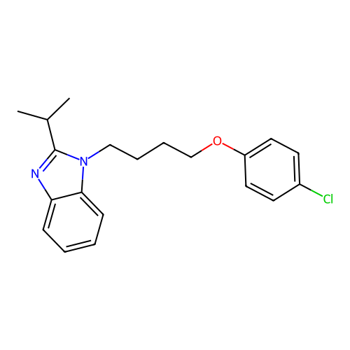 1-[4-(4-chlorophenoxy)butyl]-2-(propan-2-yl)-1H-benzimidazole structure