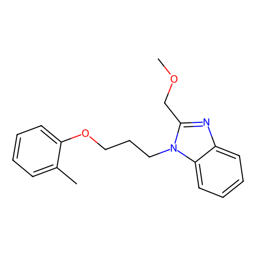 2-(methoxymethyl)-1-(3-(o-tolyloxy)propyl)-1H-benzo[d]imidazole structure