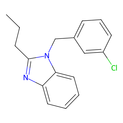 1-[(3-Chlorophenyl)methyl]-2-propylbenzimidazole structure