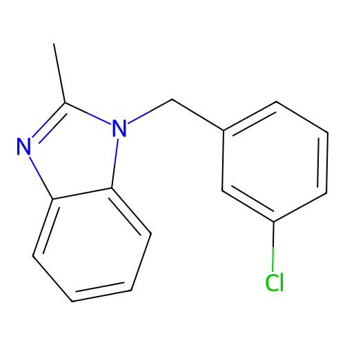 1-[(3-chlorophenyl)methyl]-2-methyl-1H-1,3-benzodiazole structure