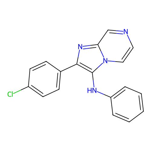 2-(4-chlorophenyl)-N-phenylimidazo[1,2-a]pyrazin-3-amine structure