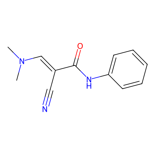 2-cyano-3-(dimethylamino)-N-phenylacrylamide structure