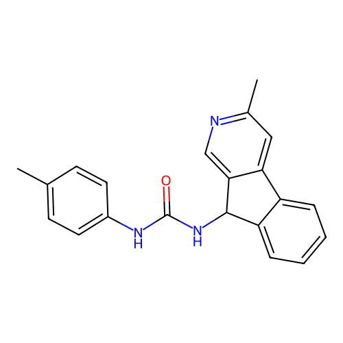 1-(3-methyl-9H-indeno[2,1-c]pyridin-9-yl)-3-(4-methylphenyl)urea structure