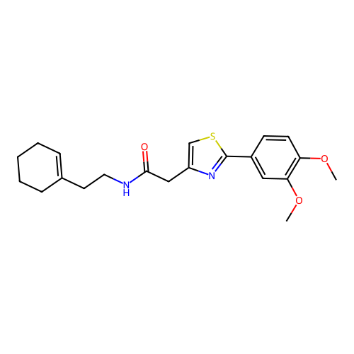 N-(2-(cyclohex-1-en-1-yl)ethyl)-2-(2-(3,4-dimethoxyphenyl)thiazol-4-yl)acetamide structure