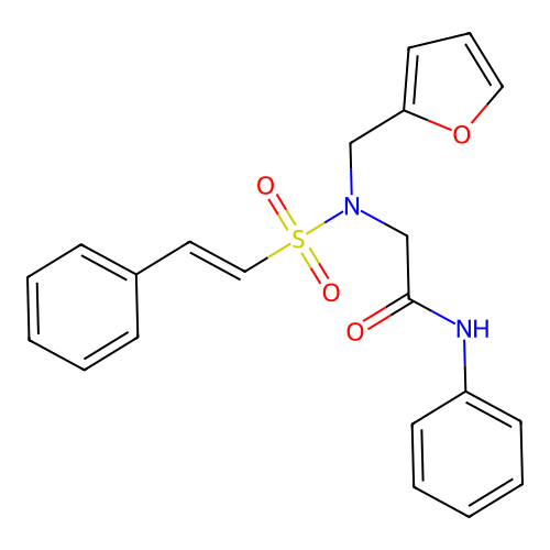 2-{N-[(furan-2-yl)methyl]-2-phenylethenesulfonamido}-N-phenylacetamide structure