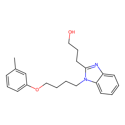 3-{1-[4-(3-Methylphenoxy)butyl]benzimidazol-2-yl}propan-1-ol structure